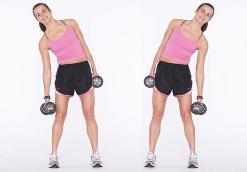 Courbes latérales avec haltères pour renforcer les muscles abdominaux